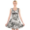 WINTER CAMOUFLAGE V-Neck Sleeveless Skater Dress View1