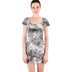 Winter Camouflage Short Sleeve Bodycon Dress by LetsDanceHaveFun