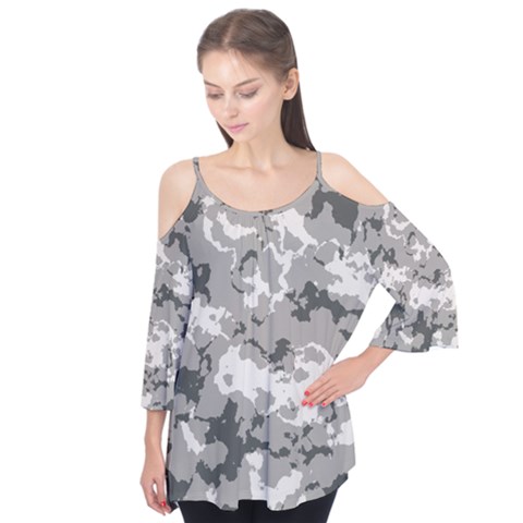 Winter Camouflage Flutter Cotton Tees by LetsDanceHaveFun