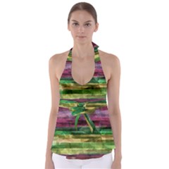 Colorful Marble Babydoll Tankini Top by Valentinaart