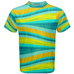 Yellow And Blue Decorative Design Men s Cotton Tee by Valentinaart