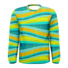 Yellow And Blue Decorative Design Men s Long Sleeve Tee by Valentinaart