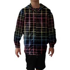 Neon Plaid Design Hooded Wind Breaker (kids) by Valentinaart