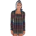 Neon plaid design Women s Long Sleeve Hooded T-shirt View1