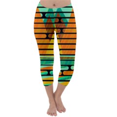 Decorative Autumn Landscape Capri Winter Leggings 