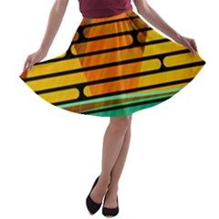 Decorative Autumn Landscape A-line Skater Skirt by Valentinaart