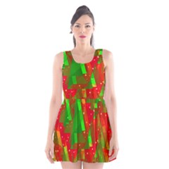 Xmas Trees Decorative Design Scoop Neck Skater Dress by Valentinaart