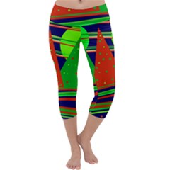 Magical Xmas Night Capri Yoga Leggings by Valentinaart