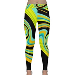 Blue And Yellow Yoga Leggings  by Valentinaart