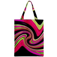 Magenta And Yellow Zipper Classic Tote Bag by Valentinaart