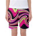 Magenta and yellow Women s Basketball Shorts View1