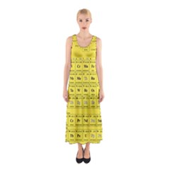 Periodic Table In Yellow Sleeveless Maxi Dress by fashionnarwhal