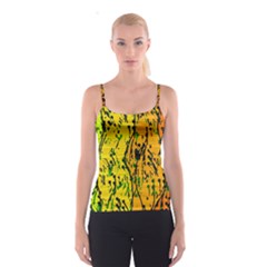 Gentle Yellow Abstract Art Spaghetti Strap Top by Valentinaart