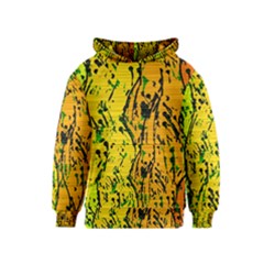 Gentle Yellow Abstract Art Kids  Pullover Hoodie by Valentinaart