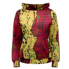 Maroon And Ocher Abstract Art Women s Pullover Hoodie by Valentinaart