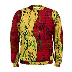 Maroon And Ocher Abstract Art Men s Sweatshirt by Valentinaart