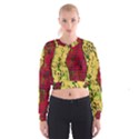 Maroon and ocher abstract art Women s Cropped Sweatshirt View1