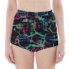 Graffiti Style Design High-waisted Bikini Bottoms by Valentinaart