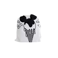 Blackandwhite Mickey Icecream Drawstring Pouches (small)  by XOOXOO