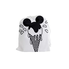 Blackandwhite Mickey Icecream Drawstring Pouches (medium)  by XOOXOO