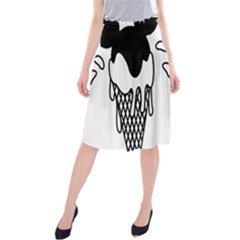 Blackandwhite Mickey Icecream Midi Beach Skirt