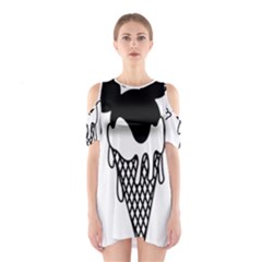 Blackandwhite Mickey Icecream Cutout Shoulder Dress by XOOXOO