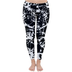 Black And White Confusion Winter Leggings  by Valentinaart