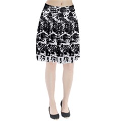 Black And White Confusion Pleated Skirt by Valentinaart