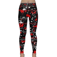 Red Symphony Yoga Leggings  by Valentinaart