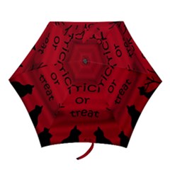 Trick Or Treat - Black Cat Mini Folding Umbrellas by Valentinaart