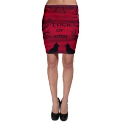 Trick Or Treat - Black Cat Bodycon Skirt by Valentinaart