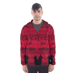 Trick Or Treat - Black Cat Hooded Wind Breaker (men) by Valentinaart