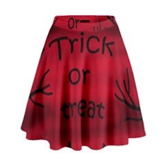 Trick Or Treat - Black Cat High Waist Skirt by Valentinaart