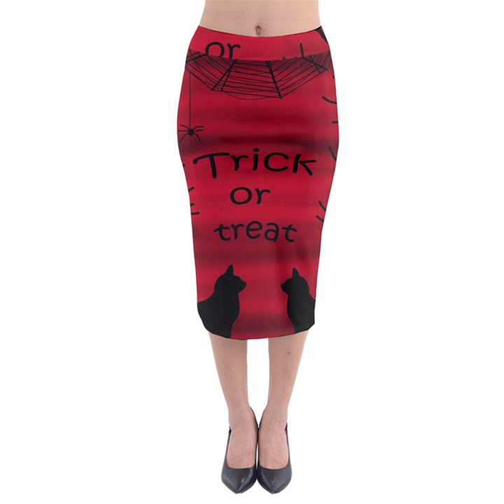 Trick or treat - black cat Midi Pencil Skirt