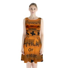 Trick Or Treat - Cemetery  Sleeveless Chiffon Waist Tie Dress by Valentinaart