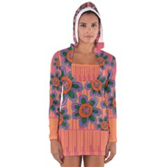 Colorful Floral Dream Women s Long Sleeve Hooded T-shirt by DanaeStudio