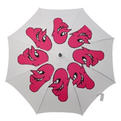 Devil Face Character Illustration Hook Handle Umbrellas (large) by dflcprints