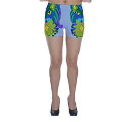 Peacock Tabby Skinny Shorts