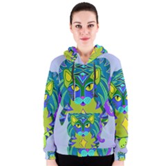 Peacock Tabby Women s Zipper Hoodie by jbyrdyoga