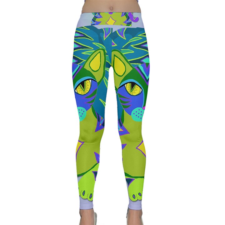 Peacock Tabby Yoga Leggings 