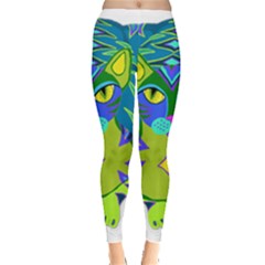 Peacock Tabby  Leggings  by jbyrdyoga