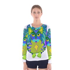 Peacock Tabby  Women s Long Sleeve Tee