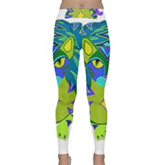 Peacock Tabby  Yoga Leggings  by jbyrdyoga