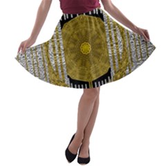 Silver And Gold Is The Way To Luck A-line Skater Skirt by pepitasart