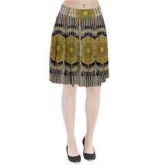 Silver And Gold Is The Way To Luck Pleated Skirt by pepitasart