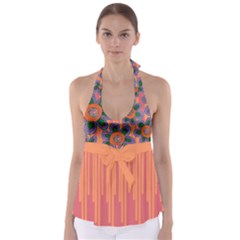 Colorful Floral Dream Babydoll Tankini Top by DanaeStudio