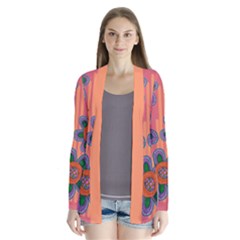 Colorful Floral Dream Drape Collar Cardigan by DanaeStudio