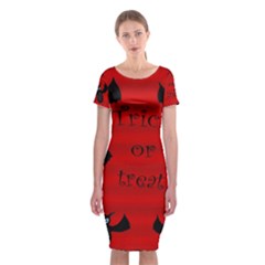 Halloween Bats  Classic Short Sleeve Midi Dress by Valentinaart