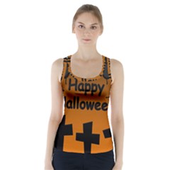 Happy Halloween - Bats On The Cemetery Racer Back Sports Top by Valentinaart