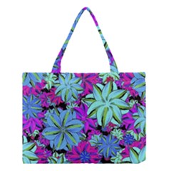 Vibrant Floral Collage Print Medium Tote Bag by dflcprints